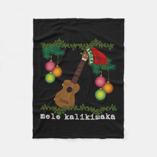Uke Mele Kalikimaka Ukulele Kerstliedjes Aloha Fleece Deken