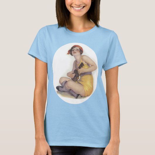 Uke Plays Flapper Dames Ringer T-Shirt (Voorkant)