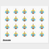 Ukelele hibiscus ronde sticker (Vel)