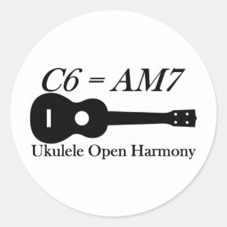 Ukelele open akkoorden ronde sticker