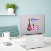Ukelele stickers (Laptop op bureau)