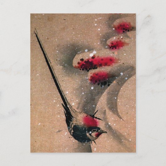 Ukiyo-e Bird Briefkaart (Voorkant)