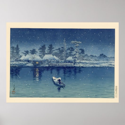 Ukiyo e Fisherman Poster (Voorkant)