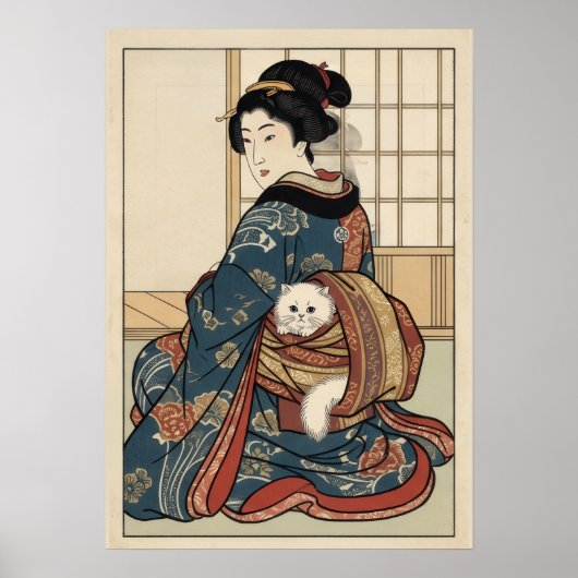 Ukiyo-e Geïnspireerd – Dramatisch JAPAN Poster (Voorkant)
