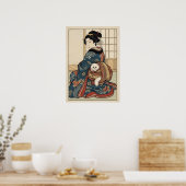 Ukiyo-e Geïnspireerd – Dramatisch JAPAN Poster (Keuken)