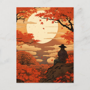 Ukiyo-e Japan herfst herfst samoerai Briefkaart