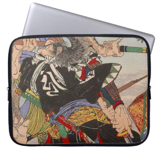 Ukiyo-e Japans schilderen een Samurai-gevecht Laptop Sleeve