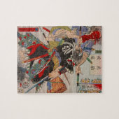 Ukiyo-e Japans schilderen van een Samurai-gevecht Legpuzzel (Horizontaal)