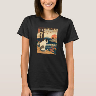 Ukiyo e Kanagawa Japans Tattoo Cat Graph T-shirt