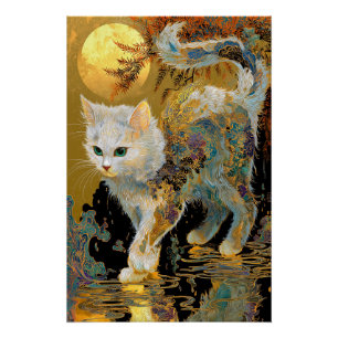 Ukiyo-e Kat Japanse Houtblok Kunst Perfect Poster