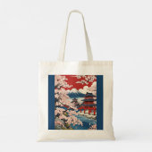 Ukiyo-e Modern Tote Bag with cherry blossom (Dos)