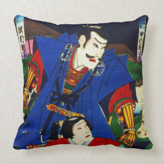 Ukiyo-e oude Japanse schilderijen van een Samurai Kussen