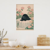 Ukiyo-e Poodle Art Print Japandi Bathroom Poster (Cuisine)