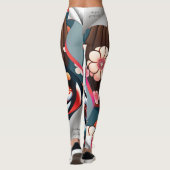 Ukiyo-e Punk city KIMONO Cats Leggings-THE 其の弐 レギ Leggings (Achterkant)