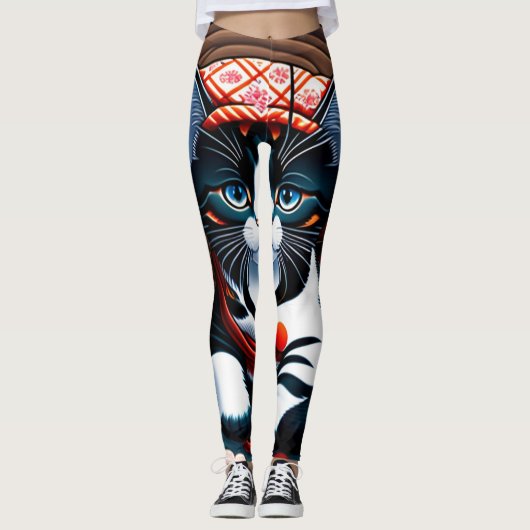 Ukiyo-e Punk city KIMONO Cats Leggings-THE 其の弐 レギ Leggings (Voorkant)