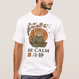 ukiyo-e Red Panda- Be CALM japanese Zen meditation T-shirt