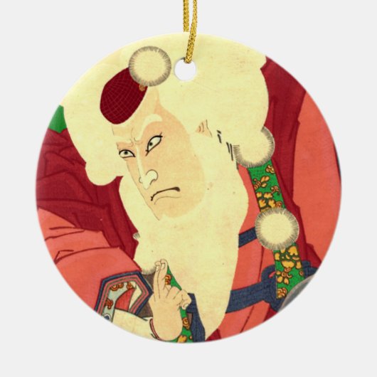 Ukiyo-e Santa Claus Keramisch Ornament (Voorkant)