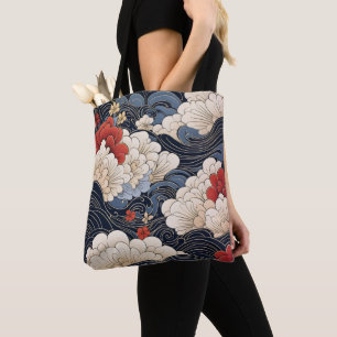 Ukiyo-e stijl golven draagtas