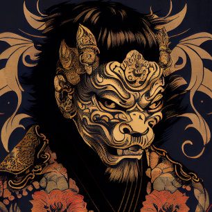 Ukiyo-e-stijl Portret van een Man in een lionmaske Poster