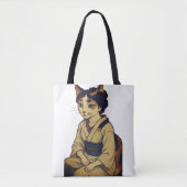Ukiyo-e style calico cat tote bag (Devant)