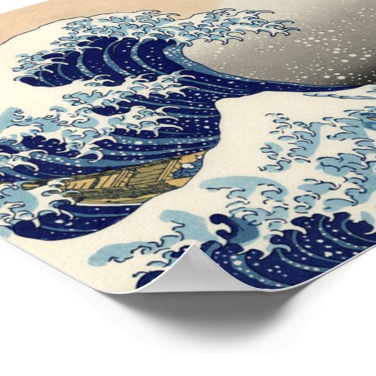 Ukiyoe 富嶽三十六景神奈川沖浪裏 Poster (Hoek)
