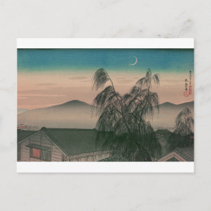 Ukiyoe [Goyo] Evening moon Briefkaart