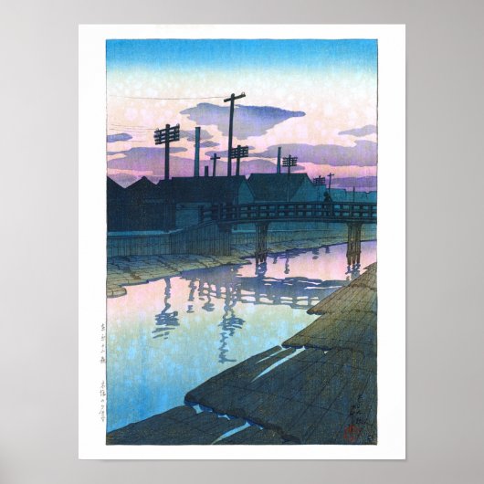 ukiyoe - hasui - C02 - Kiba te Dusk - Poster (Voorkant)