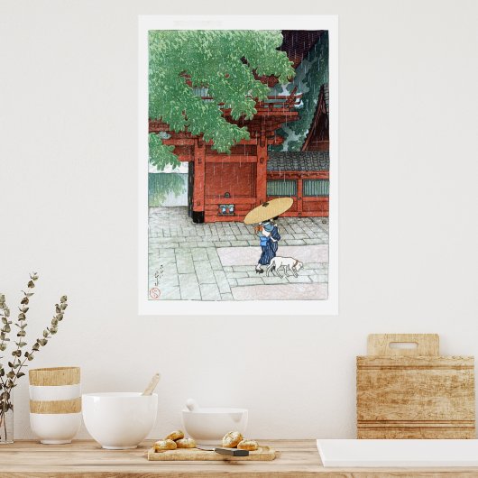 ukiyoe - hasui - C06 - Sanno Shrine in Early Sum . Poster (Keuken)