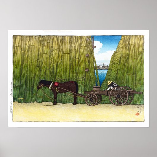 ukiyoe - hasui - C08 - door de Sumida rivier de Ar Poster (Voorkant)