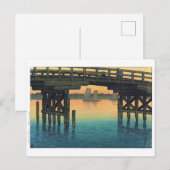 ukiyoe - hasui - C10 - Kaminohashi Bridge ... Briefkaart (Voorkant / Achterkant)