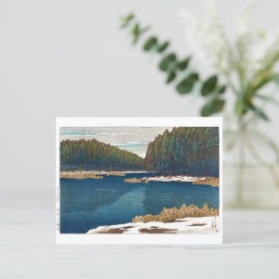 ukiyoe - hasui - C12 - Lingering sneeuw in Inoka.. Briefkaart