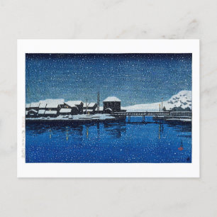 ukiyoe [hasui] C22 Haven van Ebisu, Sado Island Briefkaart