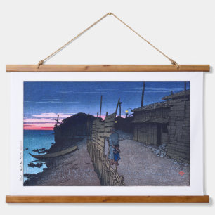 ukiyoe [hasui] C23 Aikawa-machi op eiland Sado Hangend Wandkleed