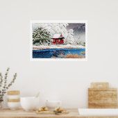 ukiyoe - hasui - m06 - sneeuw bij Shrine Entrance  Poster (Keuken)