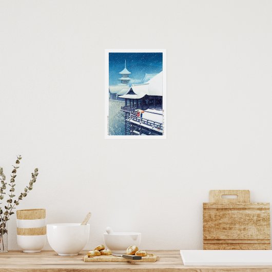 ukiyoe - hasui - m07 - Spring Snow - Poster (Keuken)