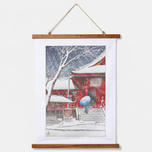 ukiyoe - hasui - m09 - sneeuw in Ueno Kiyomizudo - Hangend Wandkleed
