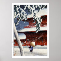 ukiyoe Hasui n04 Zōjō-ji Tempel in Shiba