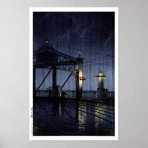 ukiyoe Hasui n13 Shin Ohashi-brug Poster