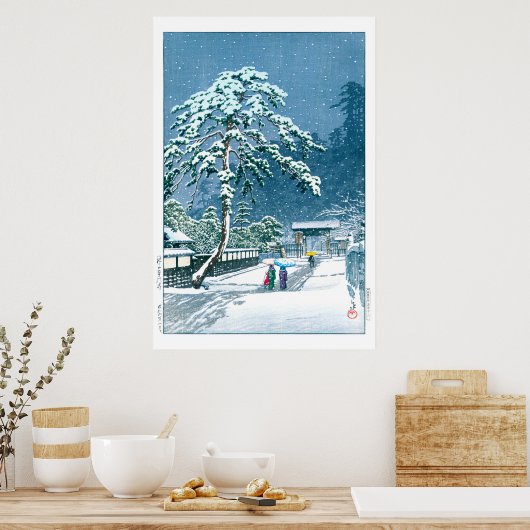 ukiyoe - hasui - No.12 The Hommonji Temple, ... Poster (Keuken)