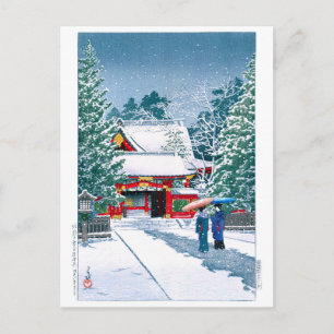 ukiyoe - hasui - No.22 Shrine Precincts in Snow - Briefkaart