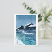 ukiyoe - hasui - No.40 Snow at Kiba - Briefkaart (Staand voorkant)