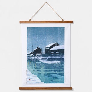 ukiyoe - hasui - No.40 Snow at Kiba - Hangend Wandkleed