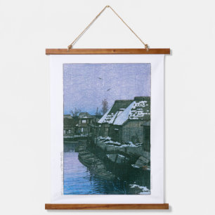 ukiyoe - hasui - No.41 Lingering Snow at Urayasu - Hangend Wandkleed