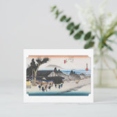 ukiyoe Hiroshige No.51 Ishibe Briefkaart (Staand voorkant)