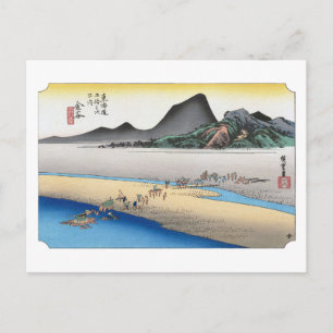 ukiyoe Hiroshige Nr.24 Kanaya Briefkaart
