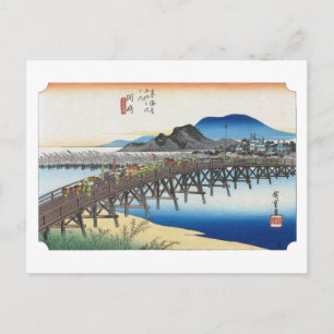 ukiyoe Hiroshige Nr.38 Okazaki Briefkaart