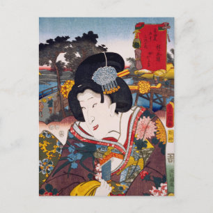 ukiyoe [Toyokuni] 07-04 koshimoto oKaru op Hodo... Briefkaart
