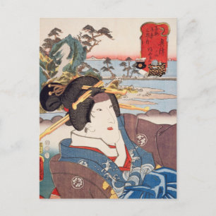 ukiyoe [Toyokuni] 25-17 Ayame in Okitsu Briefkaart