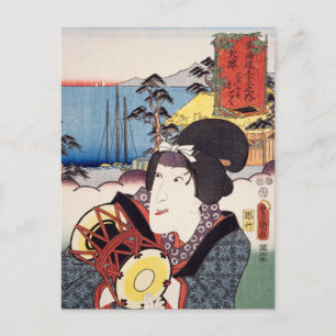 ukiyoe [Toyokuni] 76-53 Matahei's vrouw Otoku bij  Briefkaart