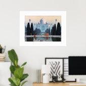 ukiyoe - Yoshida - 03 - Taj Mahal in Morning Mist Poster (Thuiskantoor)